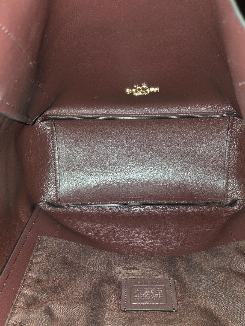 Coach Black Leather Tote with Gold Logo - Picture 3 of 7